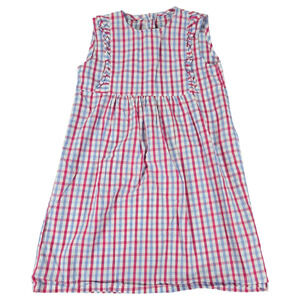 Southern Sunshine Kids Girls 5 Pink Blue Ruffle Sleeveless Cotton Dress Spring